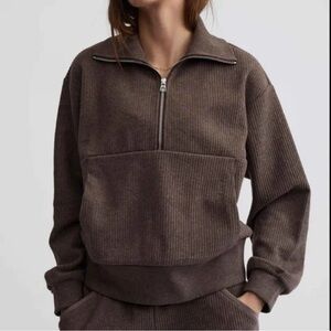 VARLEY 🤎 Cyrus Ribbed Half-zip Pullover